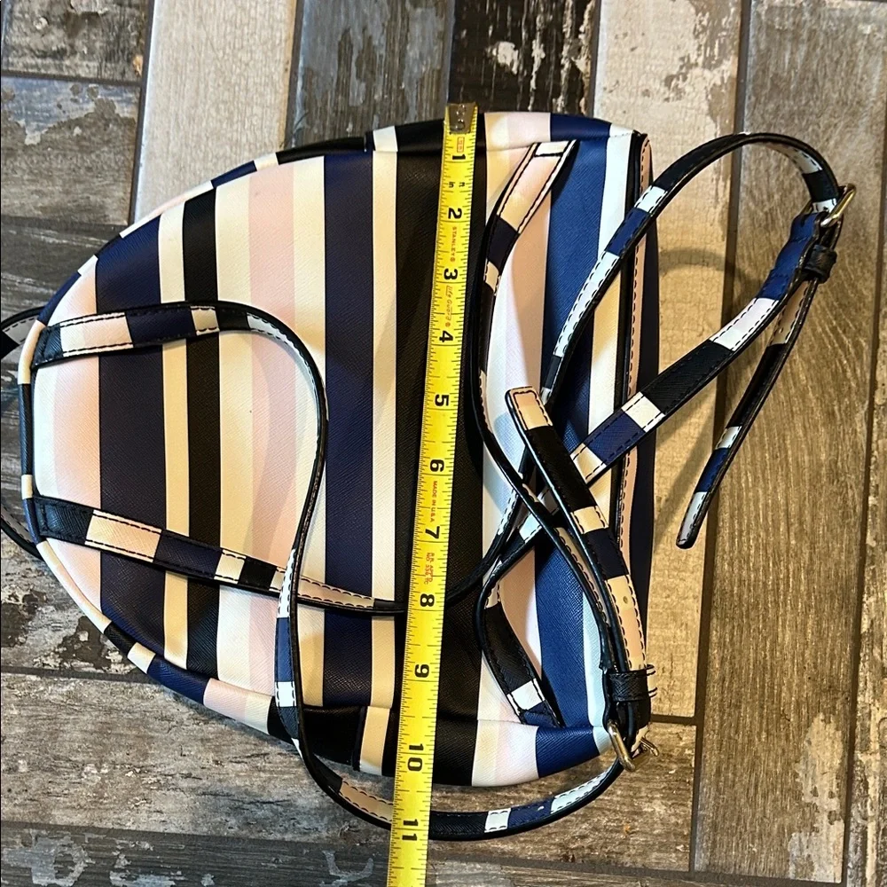 Kate Spade Navy and Pink Striped Backpack - Picture 2 of 6